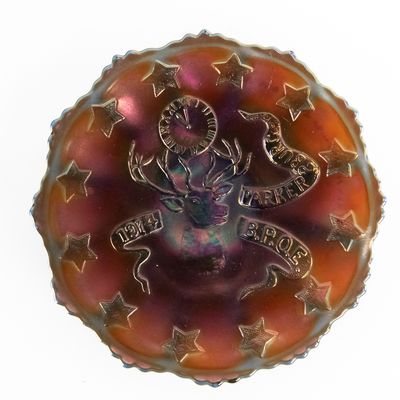Sale Photo Thumbnail #28: Carnival Glass: Fenton 1914 Parkersburg Elks Plate
