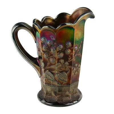 Sale Photo Thumbnail #134: Carnival Glass N'wood Raspberry Pitcher