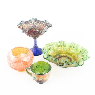 Sale Photo Thumbnail #96: Carnival Glass Fenton: 4-Pc Lot