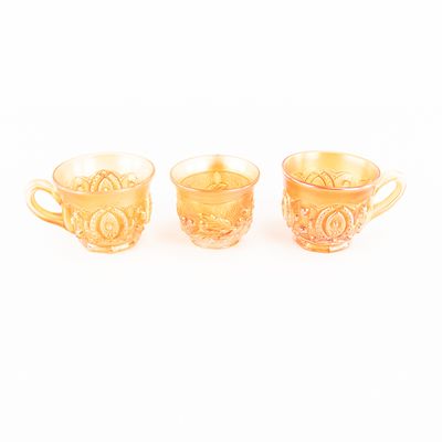 Sale Photo Thumbnail #101: Carnival Glass: N'wood Punch Cups 3-Pc