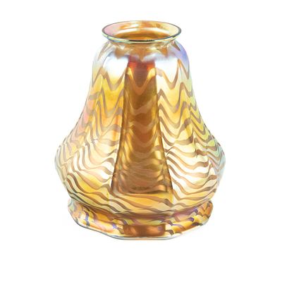 Sale Photo Thumbnail #189: Art Nouveau Gold Iridescent Zipper Pattern Shade