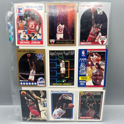 (9) Michael Jordan Basketball Cards - Varying Conditions