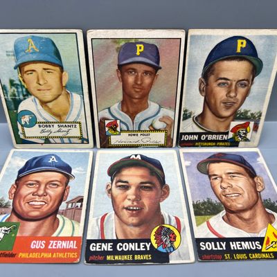 (6) 1952 & 1953 Topps Baseball Cards W/ Solly Hemus & John O'Brien High Numbers #223 & #231