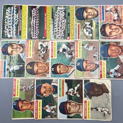 (14) 1956 Topps Baseball Cards - Varying Conditions