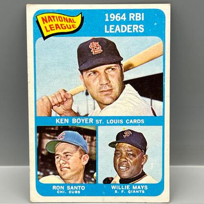 1965 Topps NL RBI Leaders Boyer/Mays/Santo #6