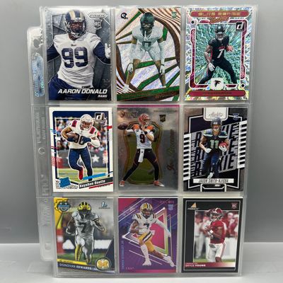 (27) Modern Football Star Player Rookie Cards - Aaron Donald, Joe Burrow, Jaxon Smith-Njigba