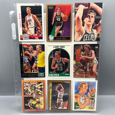 (9) Larry Bird Basketball Cards - Varying Conditions