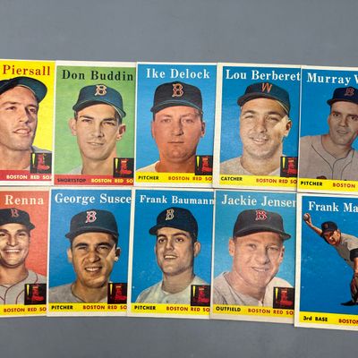 (10) 1958 Topps Boston Red Sox Baseball Cards - Varying Conditions