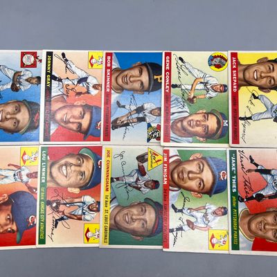 (10) 1955 Topps Baseball Cards - Varying Conditions
