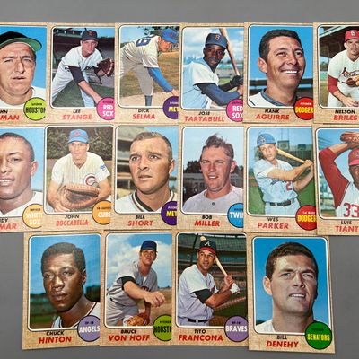 (16) 1968 Topps Baseball High Number Cards - Varying Conditions