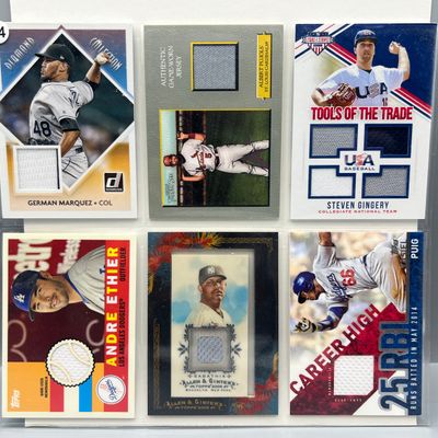 (6) Assorted Baseball Jersey Relic Cards W/ Albert Pujols