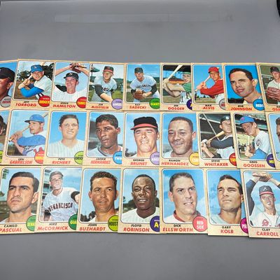 (25) 1968 Topps Baseball Cards - Varying Conditions