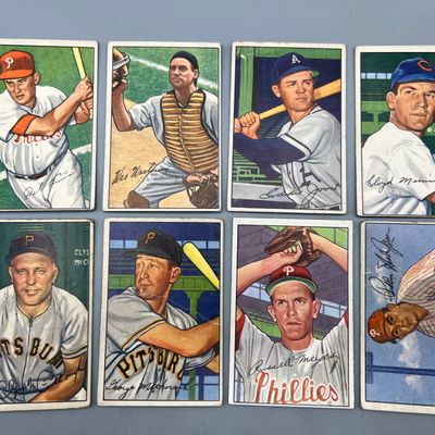 (8) 1952 Bowman Baseball Cards - Varying Conditions