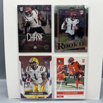 (4) 2021 Ja'Marr Chase Football Rookie Cards