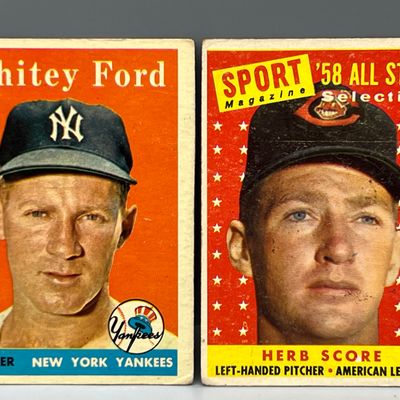 1958 Topps Whitey Ford #320 & Herb Score All Star #495