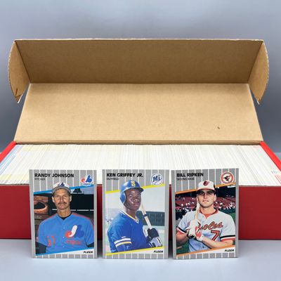 1989 Fleer Baseball Complete Set W/ Randy Johnson RC, Ken Griffey Jr. RC, & Bill Ripken FF Black Box Error