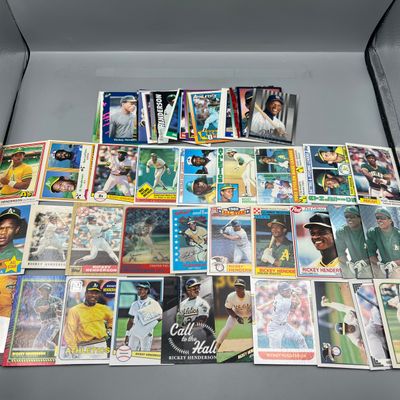 (50) Rickey Henderson Baseball Cards - Varying Conditions