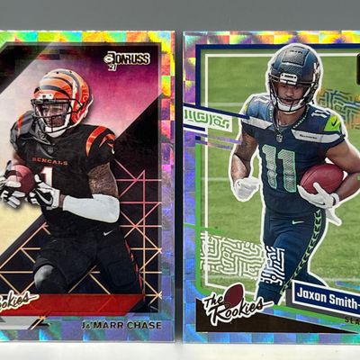 2021 Panini Donruss JaMarr Chase The Rookies #TR-JMC & 2023 Panini Donruss Jaxon Smith-Njigba The Rookies #7