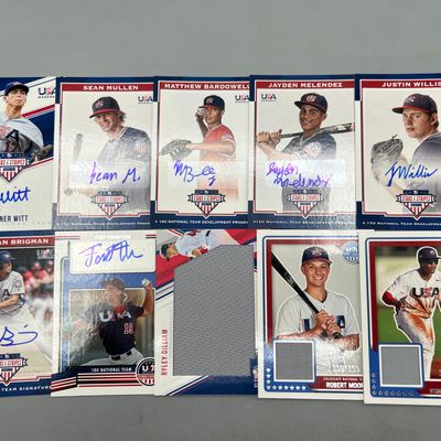 (10) Assorted Modern Team USA Stars & Stripes Baseball Autos & Relics