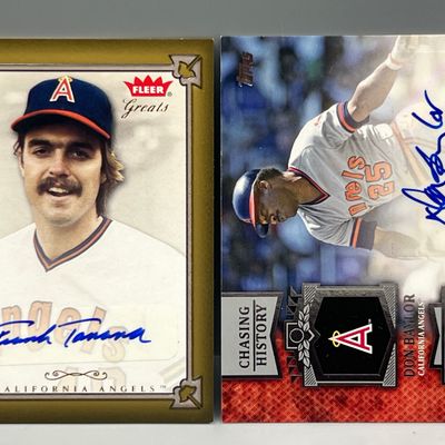2004 Fleer Greats Frank Tanana Auto #GBA-FT & 2013 Topps Chasing History Don Baylor Auto #CHA-DBA