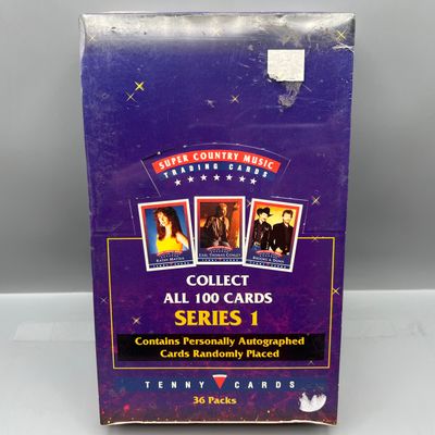 1993 Tenny Cards Super Country Music Series One Factory Sealed Wax Box - Possible autographs