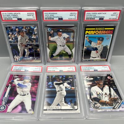(6) Baseball Rookie PSA Graded Cards - All PSA 10 But One - Torres, Jung, Lux, Lewis, Jimenez, Mesa Jr.
