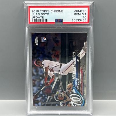 2018 Topps Chrome Update Juan Soto RC #HMT98 PSA Gem Mint 10