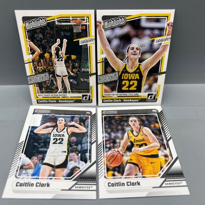 (4) 2024 Panini Caitlin Clark Collection Basketball Rookie Cards