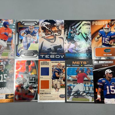 (10) Tim Tebow Football & Baseball Cards