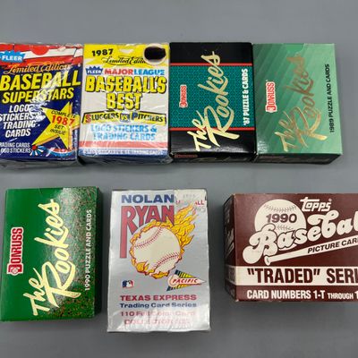 (7) Assorted Vintage Baseball Mini Sets - 1989 Donruss Rookies w/Ken Griffey Jr RC