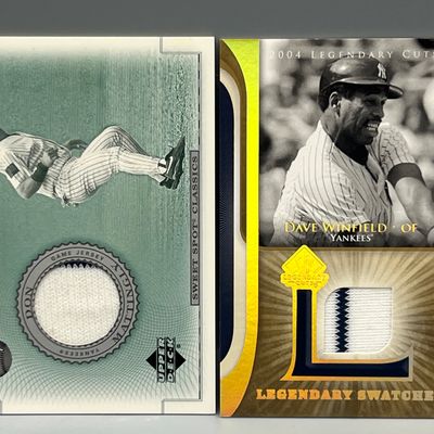 2002 Upper Deck Sweet Spot Don Mattingly Game Used Jersey Relic & 2004 Upper Deck SP Legendary Cuts Dave Winfield Game Used Relic