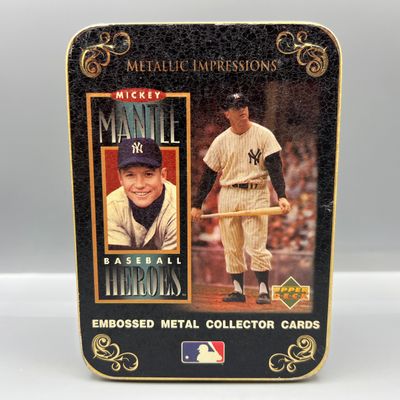 1995 Upper Deck Metallic Impressions Mickey Mantle Complete Tin Set