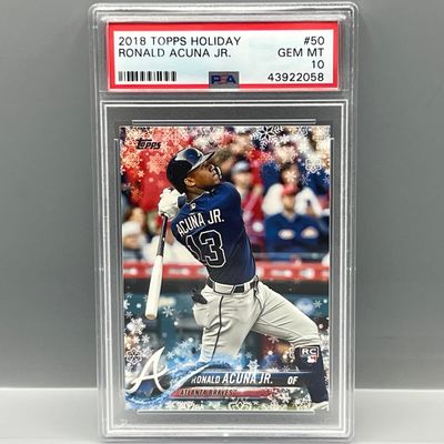 2018 Topps Holiday Ronald Acuna Jr. RC #50 PSA Gem Mint 10
