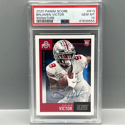 2020 Panini Score Binjimen Victor RC Auto #413 PSA Gem Mint 10