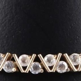 14K YELLOW GOLD CUBIC ZIRCONIA LADIES BRACELET