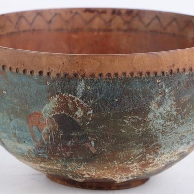 ANTIQUE WOODEN CARVED STOCKHOLM SWEDEN BOWL