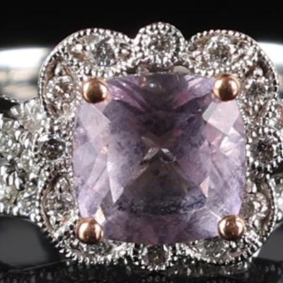 NEIL LANE 0.5CT AMETHYST & DIAMOND 14K WEDDING SET