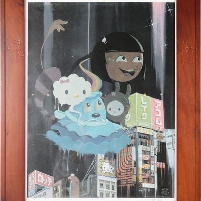 WHIMSICAL DABS MYLA UNTITLED FRAMED PRINT 36/50