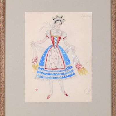 IVAN MIKHAILOV COPPELIA ORIGINAL  COSTUME SKETCH