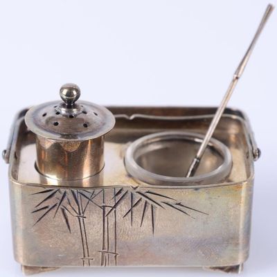 JAPANESE ASAHI 950 STERLING 5PC SALT CELLAR BASKET