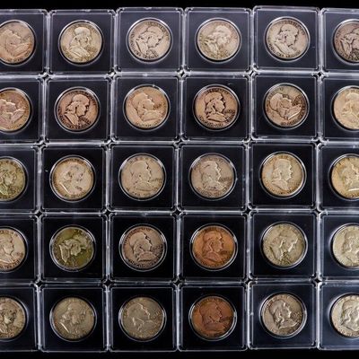 ASSORTED 90% SILVER BEN FRANKLIN HALF DOLLARS-(30)