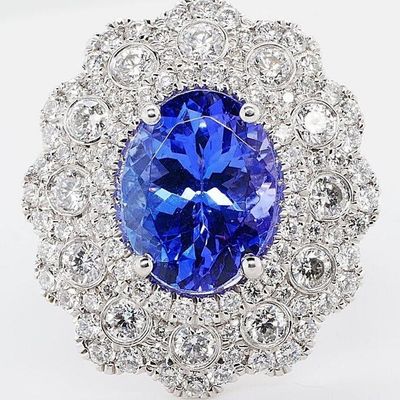 BEAUTIFUL 3.76CT TANZANITE1.74CTW DIAMOND RING