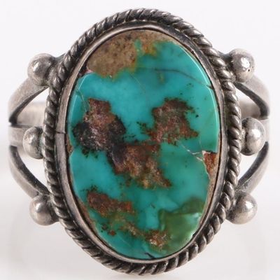 STERLING SILVER TURQUOISE SOUTHWESTERN LADIES RING