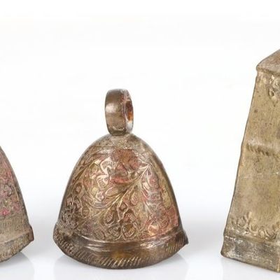 ANTIQUE CHINESE BRASS BELLS - LOT OF 3