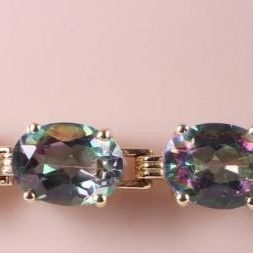 10K YELLOW GOLD TOURMALINE LADIES TENNIS BRACELET