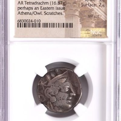 C.440-404BC AR TETRADRACHM ATTICA, ATHENS NGC VF