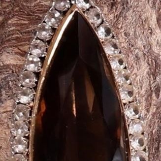 14K YELLOW GOLD LADIES SMOKY QUARTZ PENDANT