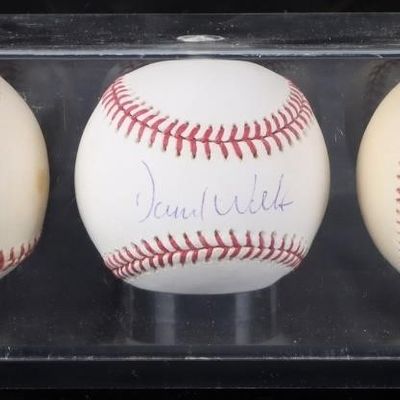 TRIPLE BALL DISPLAY CASE RIZZUTO WELLS SORIANO