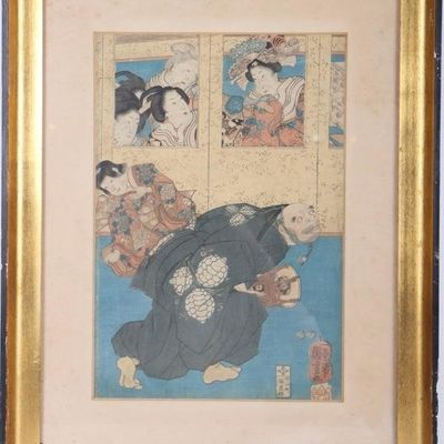 JAPANESE WOODBLOCK HARU NO KOTOBUKI BY UTAGAWA