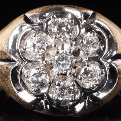 1.05CTW DIAMONDS 14K YELLOW GOLD MENS RING